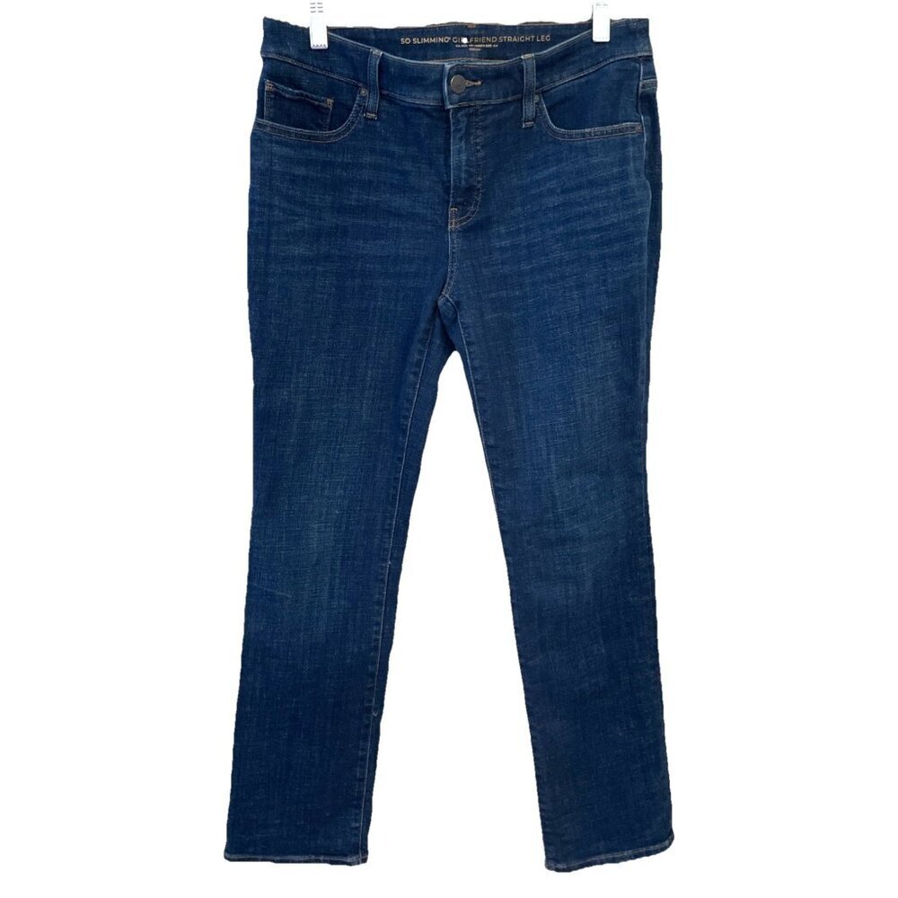 Chico’s So Slimming Girlfriend Straight Leg Jeans Size 4P Medium Wash Stretch
